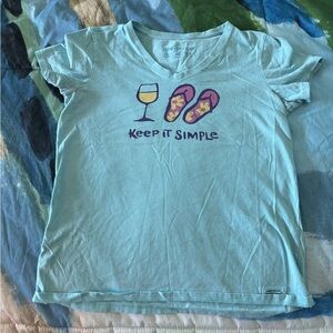 Life Is Good Sky Blue V-Neck Tee